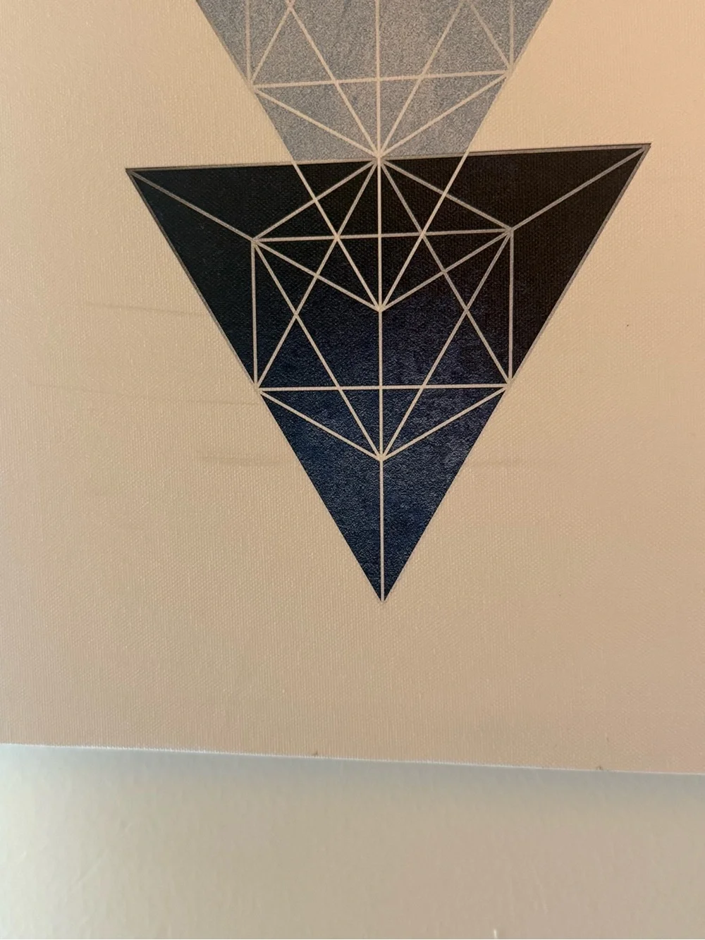 Blue Geometric Canvas Wall Art Set